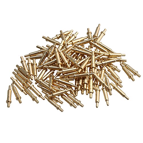 Yibuy 100 Stück vergoldete Federsonde Pogo Pin Connector 2.0mm Pin Head Kupfer von Yibuy