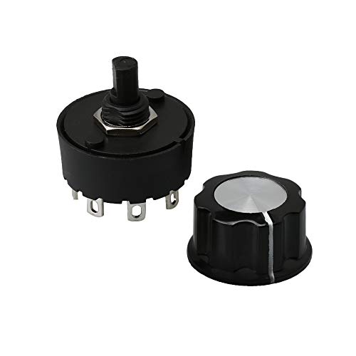 Yibuy Drehschalter + Drehknopf 6 Positionen fünfmal drehen für Blower Mixer Juice Black von Yibuy