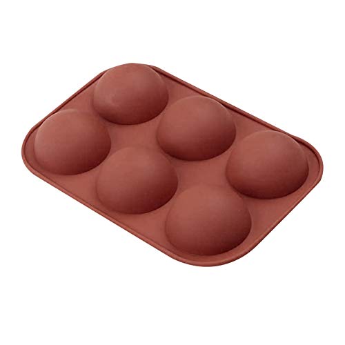 Yicare Extra große Silikonform mit 6 Mulden, halbe Kugeln, 2 Packungen Halbkugel-Silikon-Backformen für Schokolade, Kuchen, Gelee, Kuppel-Mousse von Yicare