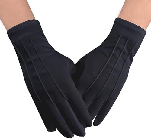 Schwarze Handschuhe - Premium Stoffhandschuhe Für Frack,Cosplay & Schmuckhandling,Weiches Nylon-Baumwollgewebe,Ideal Für Hochzeiten,Bälle & Professionelle Nutzung - Elegante Herrenaccessoires von Yicelerate