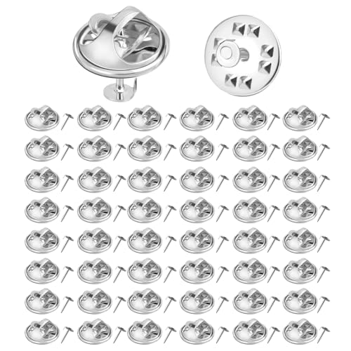 Silber 50 Stück,Schmetterling Pin Clutch,Anstecker Pin,Pins Anstecker,Pin Backs Schmetterling Krawatte,Verschlüsse Anstecknadeln,Butterfly Pin Back Anstecker Verschluss,Verschlüsse Butterfly Clips Pin von Yicelerate