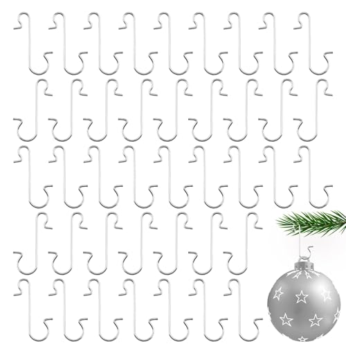 Yicelerate Christmas Ornament Hooks,Kugelaufhänger Silber,Aufhänger Christbaumkugeln Für Weihnachtsbaum,Weihnachtsbaum Kugelaufhänger,Christmas Tree Hooks,Weihnachtshaken,Weihnachtsdeko Haken Silber von Yicelerate