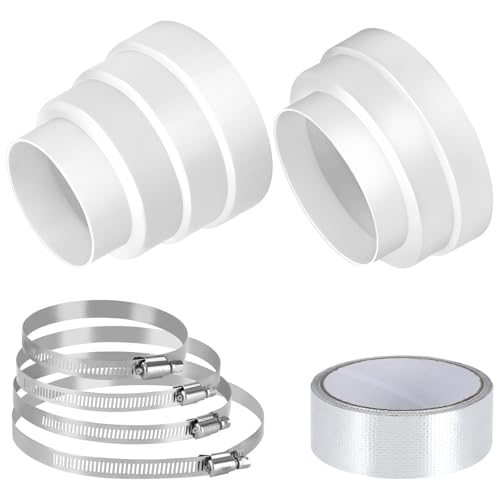 2 Stk Abluftschlauch Adapter, Reduzierstück Ø 80 100 110 120 150 160 mm, Lüftungskanal mit 4 Edelstahl Schlauchschellen Aluminiumfolienband, Rollen Lüftungsrohr PP Rohrverbinder für Lüftungskanälec 2 Stk Abluftschlauch Adapter, Reduzierstück Ø 80 100 110 120 150 160 mm, Lüftungskanal mit 4 Edelstahl Schlauchschellen Aluminiumfolienband, Rollen Lüftungsrohr PP Rohrverbinder für Lüftungskanälec von Yicenmy