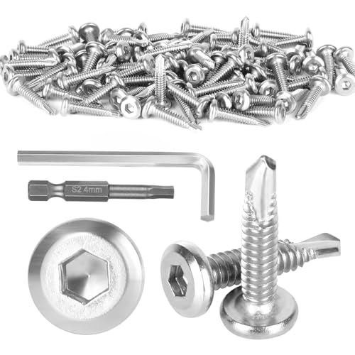 80 Stück Selbstschneidende Schrauben, 410 Edelstahl M5,5 x 25 mm Blechschrauben Selbstschneidend, Bohrschrauben mit Innensechskantbohrer Sechskantschlüssel, Schrauben Edelstahl für Blechbefestigung 80 Stück Selbstschneidende Schrauben, 410 Edelstahl M5,5 x 25 mm Blechschrauben Selbstschneidend, Bohrschrauben mit Innensechskantbohrer Sechskantschlüssel, Schrauben Edelstahl für Blechbefestigung von Yicenmy