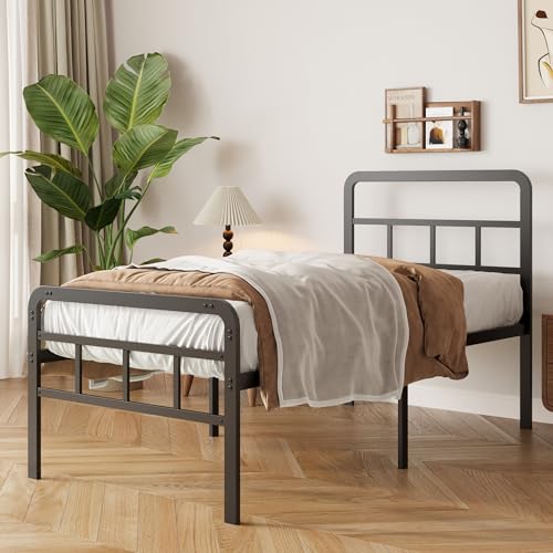 Yicensen Bettrahmen 75x190 cm mit Kopfteil und Fußteil, 46cm Höhe Metallbett Bettgestelle Einzelbett, für Schlafzimmer Gästezimmer, Leichte Montage, Geräuschfrei, Schwarz Yicensen Bettrahmen 75x190 cm mit Kopfteil und Fußteil, 46cm Höhe Metallbett Bettgestelle Einzelbett, für Schlafzimmer Gästezimmer, Leichte Montage, Geräuschfrei, Schwarz von Yicensen