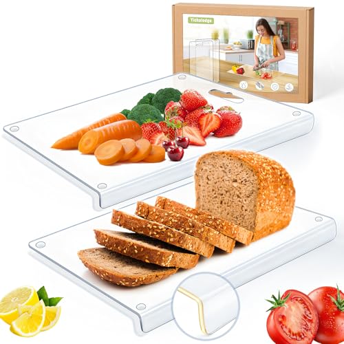 Yichalodge Acryl Schneidebrett 2 Stück Schneidebrett Durchsichtig mit Kante Cutting Board Rutschfeste Silikonfüße Hygienisch Küchenbrett Aufhängen für Fleisch Obst Gemüse, 40 x 27 cm Yichalodge Acryl Schneidebrett 2 Stück Schneidebrett Durchsichtig mit Kante Cutting Board Rutschfeste Silikonfüße Hygienisch Küchenbrett Aufhängen für Fleisch Obst Gemüse, 40 x 27 cm von Yichalodge
