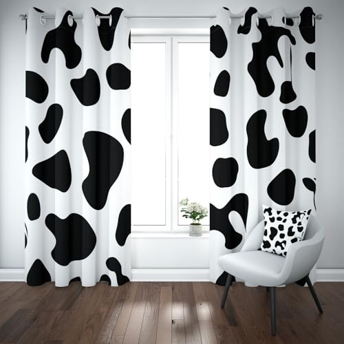 Yidbhsse Abstrakt Fashion Curtains Blackout 2er Set 225x140cm, Verdunklungsvorhänge Wohnzimmer Schwarz Und Weiß Vorhäng Mit Ösen, Kuhflecken Milchkuh Blickdichte Gardinen Schlafzimmer Yidbhsse Abstrakt Fashion Curtains Blackout 2er Set 225x140cm, Verdunklungsvorhänge Wohnzimmer Schwarz Und Weiß Vorhäng Mit Ösen, Kuhflecken Milchkuh Blickdichte Gardinen Schlafzimmer von Yidbhsse