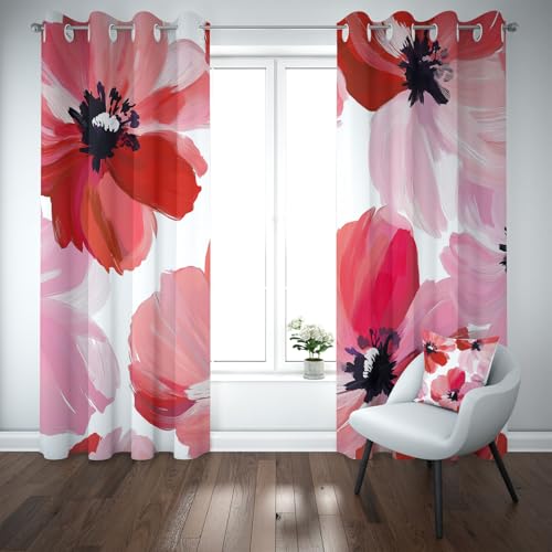 Yidbhsse Aquarell Blumenmuster Verdunkelungsvorhang Gardinen Mit Ösen 2er Set, Blüten Fashion Thermovorhang Hitzeschutz Blickdicht Vorhang 137x117cm, Floral Kunst Blackout Curtain Wohnzimmer Yidbhsse Aquarell Blumenmuster Verdunkelungsvorhang Gardinen Mit Ösen 2er Set, Blüten Fashion Thermovorhang Hitzeschutz Blickdicht Vorhang 137x117cm, Floral Kunst Blackout Curtain Wohnzimmer von Yidbhsse