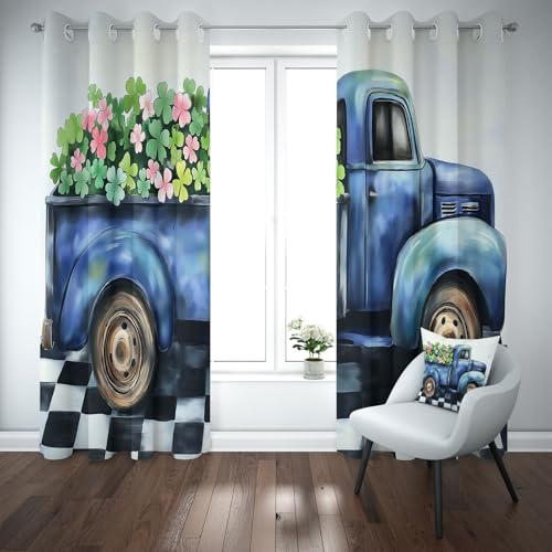 Yidbhsse Auto LKW Verdunklungsgardine 2er Set, Automuster Botanisch Thermovorhang Kälteschutz 215x110cm, Vierblättriges Kleeblatt Vorhang Mit Ösen, Gardinen Blickdicht Schlafzimmer Wohnzimmer Yidbhsse Auto LKW Verdunklungsgardine 2er Set, Automuster Botanisch Thermovorhang Kälteschutz 215x110cm, Vierblättriges Kleeblatt Vorhang Mit Ösen, Gardinen Blickdicht Schlafzimmer Wohnzimmer von Yidbhsse