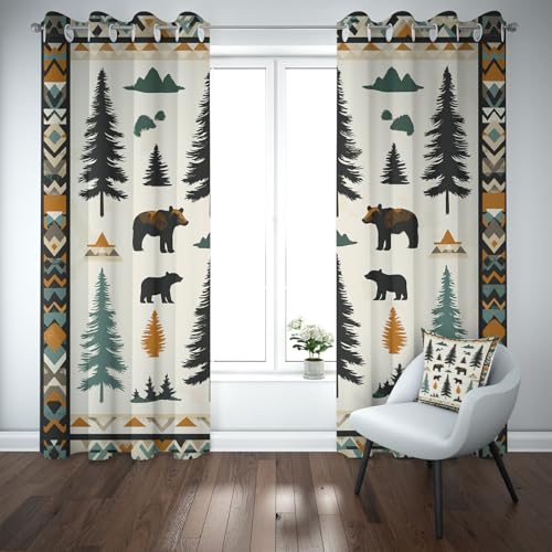 Yidbhsse Bär Wildtiere Thermovorhang Kälteschutz 245x140cm, Kiefer Botanisch Verdunklungsgardine 2er Set, Baum Pflanzen Vorhang Mit Ösen, Gardinen Blickdicht Schlafzimmer Wohnzimmer Yidbhsse Bär Wildtiere Thermovorhang Kälteschutz 245x140cm, Kiefer Botanisch Verdunklungsgardine 2er Set, Baum Pflanzen Vorhang Mit Ösen, Gardinen Blickdicht Schlafzimmer Wohnzimmer von Yidbhsse