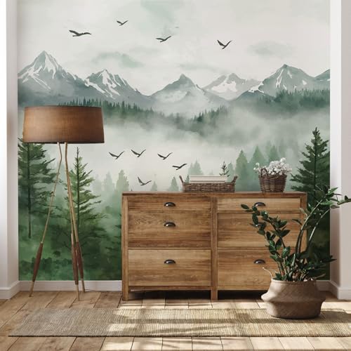 Yidbhsse Berg Baum Fototapete 3d Effekt, Aquarell Wald Tapete 416 x 254 cm, Natur Landschaft Vliestapete Schlafzimmer, Wandtapete Kinderzimmer Motivtapeten Wandfolie Wohnzimmer Wand Dekoration Yidbhsse Berg Baum Fototapete 3d Effekt, Aquarell Wald Tapete 416 x 254 cm, Natur Landschaft Vliestapete Schlafzimmer, Wandtapete Kinderzimmer Motivtapeten Wandfolie Wohnzimmer Wand Dekoration von Yidbhsse