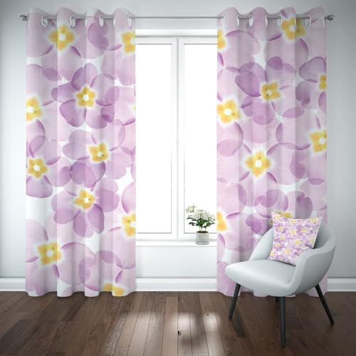 Yidbhsse Blumenmuster Verdunkelungsvorhang Ösen, Floral Ästhetik Vorhang Blickdicht Schlafzimmer 2er Set, Lila Blüten Thermovorhang Kälteschutz, Blackout Curtain Wohnzimmer 175x140cm Yidbhsse Blumenmuster Verdunkelungsvorhang Ösen, Floral Ästhetik Vorhang Blickdicht Schlafzimmer 2er Set, Lila Blüten Thermovorhang Kälteschutz, Blackout Curtain Wohnzimmer 175x140cm von Yidbhsse
