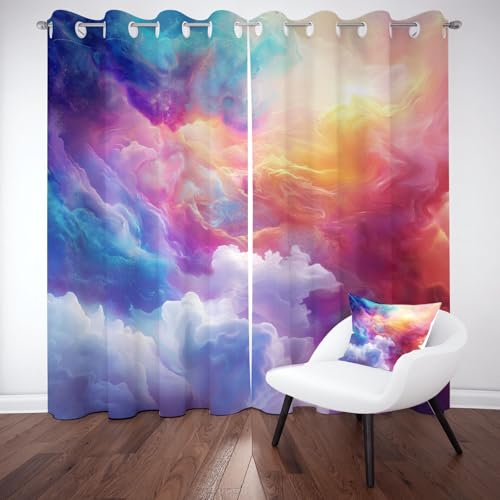 Yidbhsse Bunt Fashion Verdunkelungsvorhang Ösen, Farbig Wolken Vorhang Blickdicht Schlafzimmer 2er Set, Modern Kunst Thermovorhang Kälteschutz, Blackout Curtain Wohnzimmer 175x140cm Yidbhsse Bunt Fashion Verdunkelungsvorhang Ösen, Farbig Wolken Vorhang Blickdicht Schlafzimmer 2er Set, Modern Kunst Thermovorhang Kälteschutz, Blackout Curtain Wohnzimmer 175x140cm von Yidbhsse
