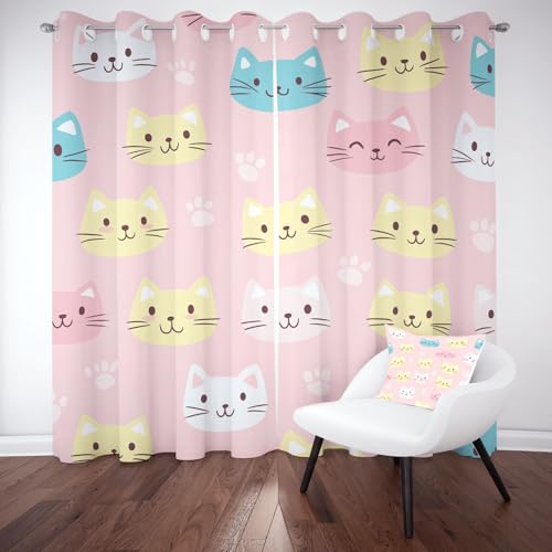 Yidbhsse Cartoon Tier Thermovorhang Hitzeschutz Blickdicht Vorhang 175x70cm, Niedlich Katze Verdunkelungsvorhang Gardinen Mit Ösen 2er Set, Pfotenabdruck Blackout Curtain Wohnzimmer Yidbhsse Cartoon Tier Thermovorhang Hitzeschutz Blickdicht Vorhang 175x70cm, Niedlich Katze Verdunkelungsvorhang Gardinen Mit Ösen 2er Set, Pfotenabdruck Blackout Curtain Wohnzimmer von Yidbhsse