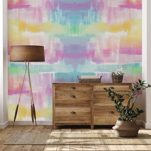 Yidbhsse Farbig Abstrakt Tapete 368x254 cm, Fashion Einfache Vliestapete Wasserfest, Modern Kunst Fototapete 3d, Wandtapete Wohnzimmer, Abwaschbare Wallpaper Motivtapeten Schlafzimmer von Yidbhsse