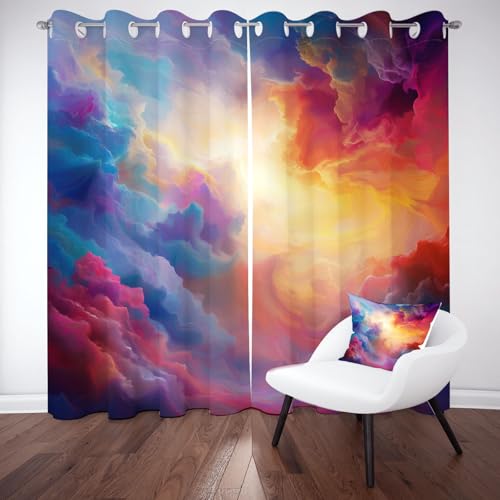 Yidbhsse Farbig Wolken Thermovorhang Kälteschutz 245x140cm, Bunt Fashion Verdunklungsgardine 2er Set, Modern Kunst Vorhang Mit Ösen, Gardinen Blickdicht Schlafzimmer Wohnzimmer Yidbhsse Farbig Wolken Thermovorhang Kälteschutz 245x140cm, Bunt Fashion Verdunklungsgardine 2er Set, Modern Kunst Vorhang Mit Ösen, Gardinen Blickdicht Schlafzimmer Wohnzimmer von Yidbhsse