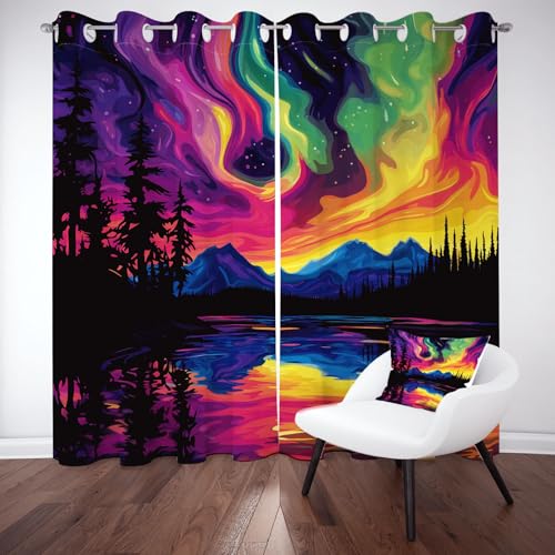 Yidbhsse Fluid Art Thermovorhang Kälteschutz, Blackout Curtain Wohnzimmer 183x117cm Fluss See Verdunkelungsvorhang Ösen, Farbig Fashion Vorhang Blickdicht Schlafzimmer 2er Set Yidbhsse Fluid Art Thermovorhang Kälteschutz, Blackout Curtain Wohnzimmer 183x117cm Fluss See Verdunkelungsvorhang Ösen, Farbig Fashion Vorhang Blickdicht Schlafzimmer 2er Set von Yidbhsse