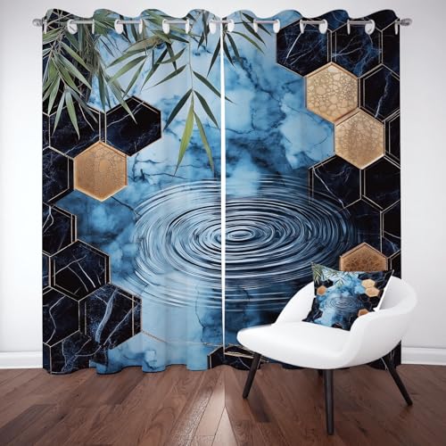 Yidbhsse Geometrie Hexagon Thermovorhang Kälteschutz, Blackout Curtain Wohnzimmer 183x117cm Weide Botanisch Verdunkelungsvorhang Ösen, Zweig Wasser Vorhang Blickdicht Schlafzimmer 2er Set Yidbhsse Geometrie Hexagon Thermovorhang Kälteschutz, Blackout Curtain Wohnzimmer 183x117cm Weide Botanisch Verdunkelungsvorhang Ösen, Zweig Wasser Vorhang Blickdicht Schlafzimmer 2er Set von Yidbhsse