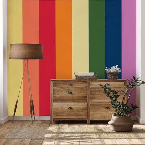 Yidbhsse Gestreift Farbig Tapeten 3d, Vertikale Linien Fototapete Schlafzimmer, Modern Kunst Vliestapete 350x256 cm, Motivtapeten Wandfolie Wandtapete Kinderzimmer, Wand Dekoration Wohnzimmer Küche Yidbhsse Gestreift Farbig Tapeten 3d, Vertikale Linien Fototapete Schlafzimmer, Modern Kunst Vliestapete 350x256 cm, Motivtapeten Wandfolie Wandtapete Kinderzimmer, Wand Dekoration Wohnzimmer Küche von Yidbhsse