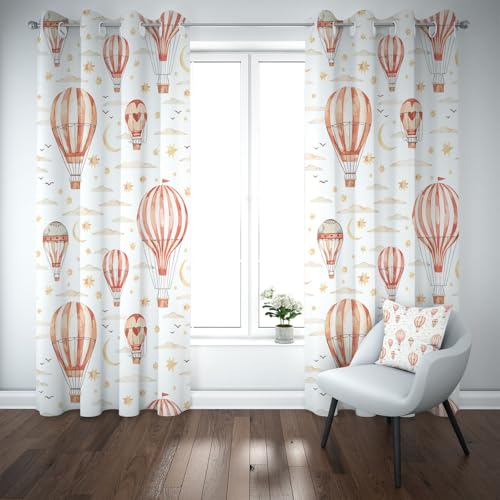 Yidbhsse Heißluftballon Verdunklungsgardine 2er Set, Ballon Pentagramm Thermovorhang Kälteschutz 215x110cm, Mond Vogel Vorhang Mit Ösen, Gardinen Blickdicht Schlafzimmer Wohnzimmer Yidbhsse Heißluftballon Verdunklungsgardine 2er Set, Ballon Pentagramm Thermovorhang Kälteschutz 215x110cm, Mond Vogel Vorhang Mit Ösen, Gardinen Blickdicht Schlafzimmer Wohnzimmer von Yidbhsse