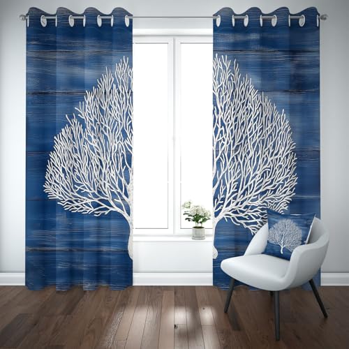 Yidbhsse Hellgrün Baum Verdunklungsgardine 2er Set, Botanisch Zweig Thermovorhang Kälteschutz 215x110cm, Fashion Pflanzen Vorhang Mit Ösen, Gardinen Blickdicht Schlafzimmer Wohnzimmer von Yidbhsse