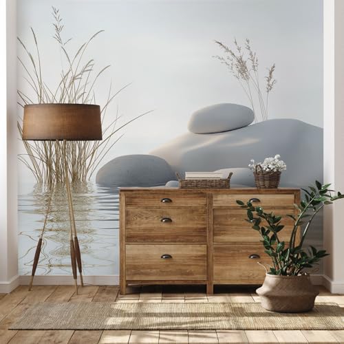 Yidbhsse Kopfsteinpflaster Tapete 368x254 cm, Stein Wasser Vliestapete Wasserfest, Modern Einfache Fototapete 3d, Wandtapete Wohnzimmer, Abwaschbare Wallpaper Motivtapeten Schlafzimmer von Yidbhsse