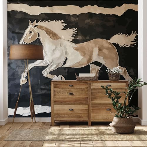 Yidbhsse Laufendes Pferd Tapeten 3d Effekt, Tier Fashion Fototapete Schlafzimmer, Modern Kunst Vliestapete 100x70 cm, Motivtapeten Wandfolie Wandtapete Kinderzimmer, Wand Dekoration Wohnzimmer Küche Yidbhsse Laufendes Pferd Tapeten 3d Effekt, Tier Fashion Fototapete Schlafzimmer, Modern Kunst Vliestapete 100x70 cm, Motivtapeten Wandfolie Wandtapete Kinderzimmer, Wand Dekoration Wohnzimmer Küche von Yidbhsse