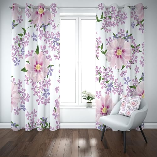 Yidbhsse Lila Blumenmuster Thermovorhang Hitzeschutz Blickdicht Vorhang 175x70cm, Floral Drucken Verdunkelungsvorhang Gardinen Mit Ösen 2er Set, Blüten Botanisch Blackout Curtain Wohnzimmer Yidbhsse Lila Blumenmuster Thermovorhang Hitzeschutz Blickdicht Vorhang 175x70cm, Floral Drucken Verdunkelungsvorhang Gardinen Mit Ösen 2er Set, Blüten Botanisch Blackout Curtain Wohnzimmer von Yidbhsse