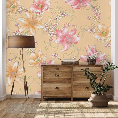 Yidbhsse Lilie Blumenmuster Tapeten 3d Effekt, Blüten Botanisch Fototapete Schlafzimmer, Floral Vliestapete 100x70 cm, Motivtapeten Wandfolie Wandtapete Kinderzimmer, Wand Dekoration Wohnzimmer Küche Yidbhsse Lilie Blumenmuster Tapeten 3d Effekt, Blüten Botanisch Fototapete Schlafzimmer, Floral Vliestapete 100x70 cm, Motivtapeten Wandfolie Wandtapete Kinderzimmer, Wand Dekoration Wohnzimmer Küche von Yidbhsse