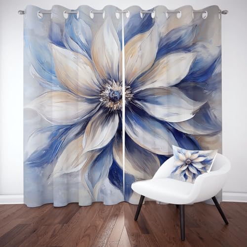 Yidbhsse Malerei Blumenmuster Thermovorhang Hitzeschutz Blickdicht Vorhang 175x70cm, Blüten Fashion Verdunkelungsvorhang Gardinen Mit Ösen 2er Set, Floral Kunst Blackout Curtain Wohnzimmer Yidbhsse Malerei Blumenmuster Thermovorhang Hitzeschutz Blickdicht Vorhang 175x70cm, Blüten Fashion Verdunkelungsvorhang Gardinen Mit Ösen 2er Set, Floral Kunst Blackout Curtain Wohnzimmer von Yidbhsse