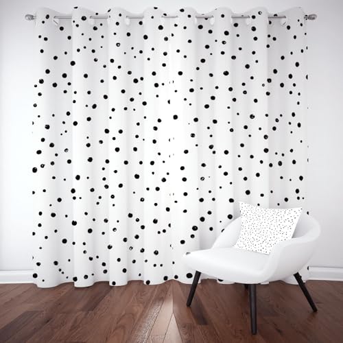 Yidbhsse Schwarz Und Weiß Thermovorhang Kälteschutz, Blackout Curtain Wohnzimmer 183x117cm Tupfen Fashion Verdunkelungsvorhang Ösen, Modern Einfache Vorhang Blickdicht Schlafzimmer 2er Set Yidbhsse Schwarz Und Weiß Thermovorhang Kälteschutz, Blackout Curtain Wohnzimmer 183x117cm Tupfen Fashion Verdunkelungsvorhang Ösen, Modern Einfache Vorhang Blickdicht Schlafzimmer 2er Set von Yidbhsse
