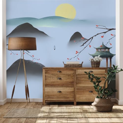Yidbhsse Sonnenaufgang Fototapete 3d, Wolken Berg Tapete 416x254 cm, Natur Landschaft Vliestapete Schlafzimmer, Wandtapete Kinderzimmer Motivtapeten Wandfolie Wohnzimmer Wand Dekoration von Yidbhsse