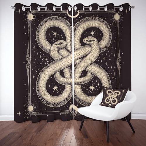 Yidbhsse Stern Tier Thermovorhang Kälteschutz, Blackout Curtain Wohnzimmer 183x117cm Schlange Sternenhimmel Verdunkelungsvorhang Ösen, Schwarz Und Weiß Vorhang Blickdicht Schlafzimmer 2er Set Yidbhsse Stern Tier Thermovorhang Kälteschutz, Blackout Curtain Wohnzimmer 183x117cm Schlange Sternenhimmel Verdunkelungsvorhang Ösen, Schwarz Und Weiß Vorhang Blickdicht Schlafzimmer 2er Set von Yidbhsse
