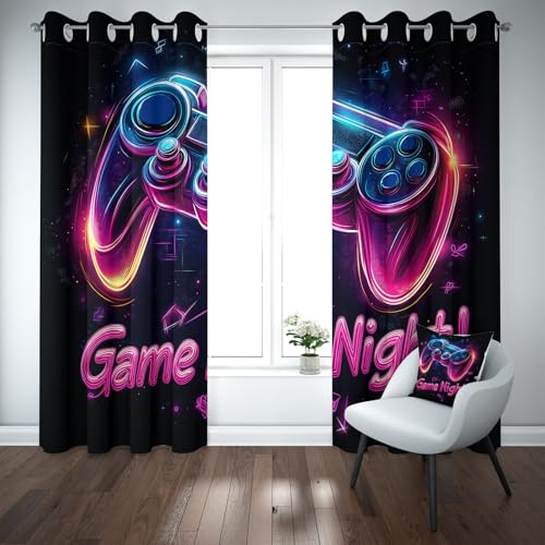 Yidbhsse Videospiel Verdunkelungsvorhang Ösen, Gamepad Game Vorhang Blickdicht Schlafzimmer 2er Set, Spiel Controller Thermovorhang Kälteschutz, Blackout Curtain Wohnzimmer 175x140cm Yidbhsse Videospiel Verdunkelungsvorhang Ösen, Gamepad Game Vorhang Blickdicht Schlafzimmer 2er Set, Spiel Controller Thermovorhang Kälteschutz, Blackout Curtain Wohnzimmer 175x140cm von Yidbhsse