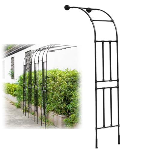 Metall Rosenbogen Garten Halbbogen Rankhilfe Rankgitter Torbogen Für Kletterpflanzen Stahlrahmen Halb-rosenbogen Witterungsbeständig(Black,350X267X55cm) von Yidelchon