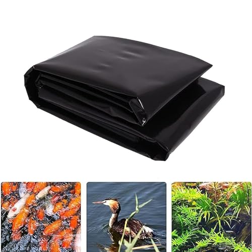 Yidelchon HDPE Teichfolie 1x1 2x3 5x5 4x8 10x15 MSchwarz Teichfolien, Flexibel Gartenteiche Dichtungsfolie Teichmembran Folie Für Fischteiche, Brunnen, Wassergarten Und Wasserfall(Size:1mx1m) von Yidelchon