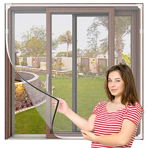 Yideng DIY Insektenschutz Magnetfenster Max 47x55'' passend für jede Größe kleiner Magnet Rahmen für Fliegengitter Fenster Mückengitter Magnetbindung Fiberglas-Sieb für Haus Sekretariat Fenster von Yideng