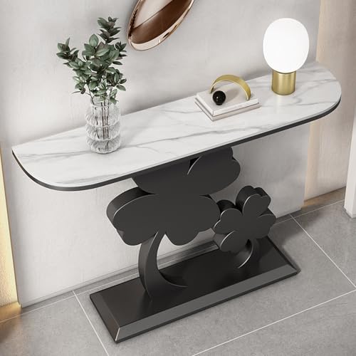Eingangsbereich, Foyer, Korridor, Veranda-Schrank, moderner Konsolentisch mit Metallständer und Marmorplatte, moderner langer Tisch für das Eingangs-Wohnzimmer(B+White,130x30x80cm/51.2x11.8x31.5in) von Yidlkecqey