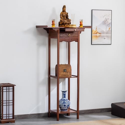 Meditationstisch mit ausziehbarem Ablagebrett, Persönlicher Schreinständer, Gebetsmeditationstisch, Kleiner buddhistischer Gebetsständer, persönlicher Meditationsschrein(80x35x150cm/31.5x13.8x59in) von Yidlkecqey