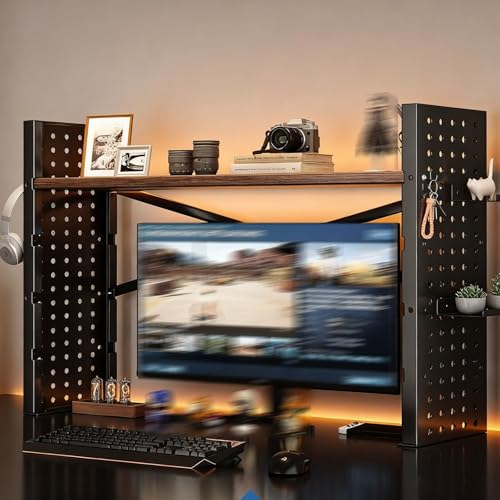 Metall-Schreibtischbuchregal Organizer, Modernes Schreibtischorganizer-Regal, Schreibtischaufbewahrungsregal, Metall-Schreibtischerweiterungsregal für Büro und Haus(Black,80x20x58cm/31.5x7.8x22.8in) von Yidlkecqey