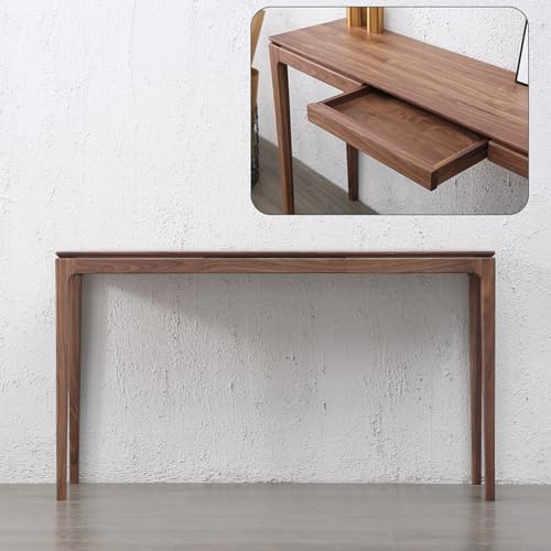 Rechteckiger Konsolentisch aus Walnussholz mit 4 Beinen, Wohnzimmertisch aus Holz für die Veranda, Wandschrank aus dekorativem nordischem Kirschholz(Dark Walnut,100x35x80cm/39.4x13.8x31.5in) von Yidlkecqey