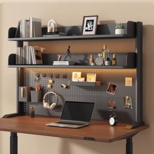 Schreibtisch-Bücherregal für das Home-Office im Wohnheim, Schreibtischaufsatz für das Studentenwohnheim,kleiner Schreibtischaufsatz für das Wohnheimzimmer(Black,100x23.5x95cm/39.4x9.3x37.4in) von Yidlkecqey