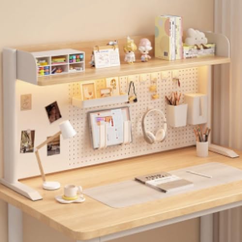 Schreibtisch-Bücherregal für das Home-Office im Wohnheim, Schreibtischaufsatz für das Studentenwohnheim,kleiner Schreibtischaufsatz für das Wohnheimzimmer(Walnut,60x23.5x63cm/23.6x9.3x24.8in) von Yidlkecqey