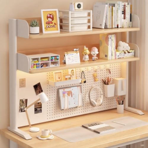 Schreibtisch-Bücherregal für das Home-Office im Wohnheim, Schreibtischaufsatz für das Studentenwohnheim,kleiner Schreibtischaufsatz für das Wohnheimzimmer(Walnut,60x23.5x95cm/23.6x9.3x37.4in) von Yidlkecqey