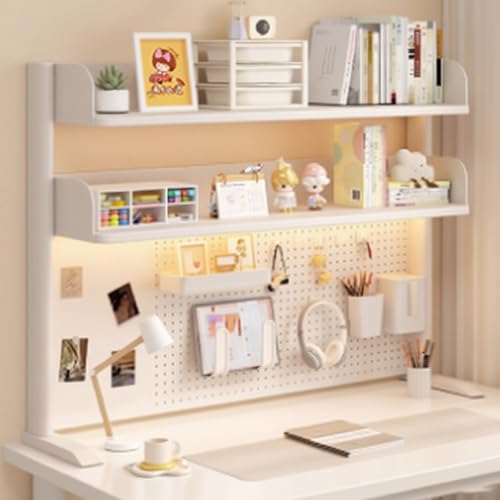 Schreibtisch-Bücherregal für das Home-Office im Wohnheim, Schreibtischaufsatz für das Studentenwohnheim,kleiner Schreibtischaufsatz für das Wohnheimzimmer(White,60x23.5x95cm/23.6x9.3x37.4in) von Yidlkecqey