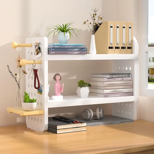 Schreibtisch für Schlafzimmer, Regal aus Holz, Mehrzweck-Aufbewahrungsregal, Schreibtischregal für Schlafzimmer, Weiß, 50 x 15 x 36 cm Schreibtisch für Schlafzimmer, Regal aus Holz, Mehrzweck-Aufbewahrungsregal, Schreibtischregal für Schlafzimmer, Weiß, 50 x 15 x 36 cm von Yidlkecqey