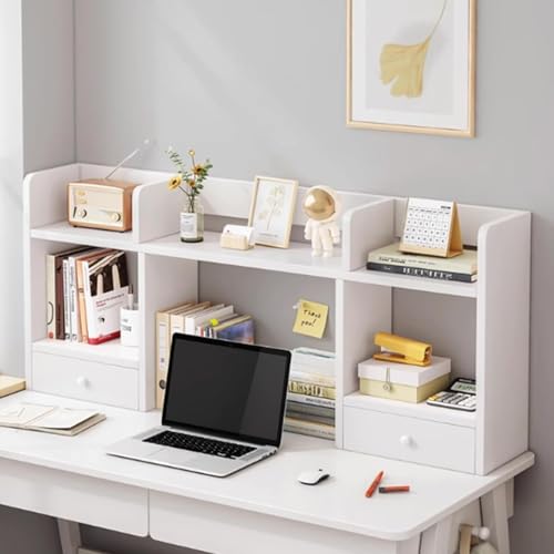 Schreibtischaufsatz für Studentenwohnheime, Schreibtischaufsatz aus Holz, Schreibtisch-Organizer, Büroregale, Aufbewahrungsregal für Wohnheimbüromöbel(Warm White,120x16x52cm/47.2x6.3x20.5in) von Yidlkecqey
