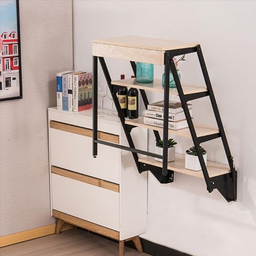 Wandklapptisch，der an der Wand Montierte Tisch Spart Platz und Lässt Sich zu Einem Ablageregal Zusammenklappen，Klappbarer Schreibtisch, Laptoptisch, Esstisch für Kleine Räume Im Heimbüro ( Color : Map von Yidlkecqey