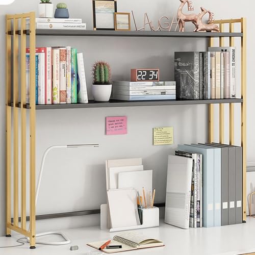 Yidlkecqey 2-stöckiger Schreibtischaufsatz aus Metall für Wohnheime, Erweiterungsregal für den Schreibtisch aus Metall für das Büro zu Hause(G+B,36x26x90cm/14.2x10.2x35.4in) von Yidlkecqey
