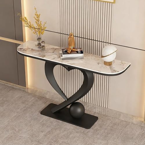 Yidlkecqey Kleiner Akzent-Flurtisch mit herzförmigem Sockel, Herzförmiger Sockel, Antik-Finish, Konsolen-Sofatisch, Kreative herzförmige Eingangsdekoration(Black C,150x35x80cm/59x13.8x31.5in) von Yidlkecqey